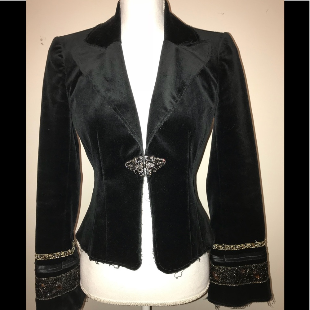 Velour embellished jacket